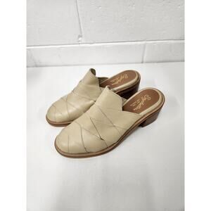Seychelles Masterpiece Women's Woven Leather Clog Mules, Size 8, In Tan/Cream